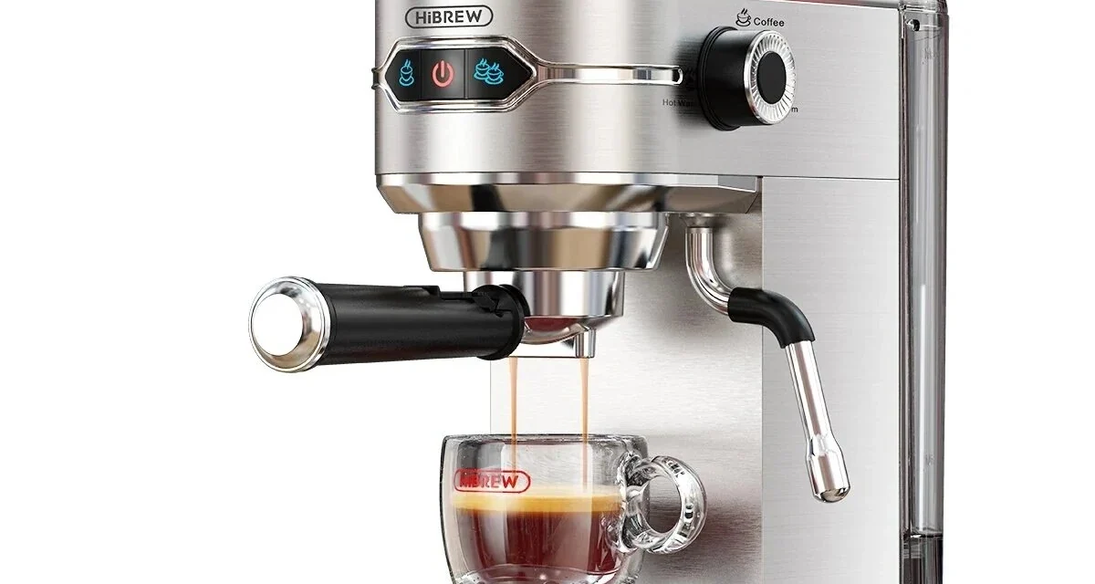 HiBREW H11 félautomata eszpresszógép 19 bar nyomással, gyors felmelegedéssel, 31 455 Ft-ért