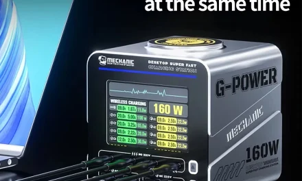 GaN Tech Mechanic G-Power 160W töltőállomás okos kijelzővel: A jövő energiakezelése a tesztvárosban