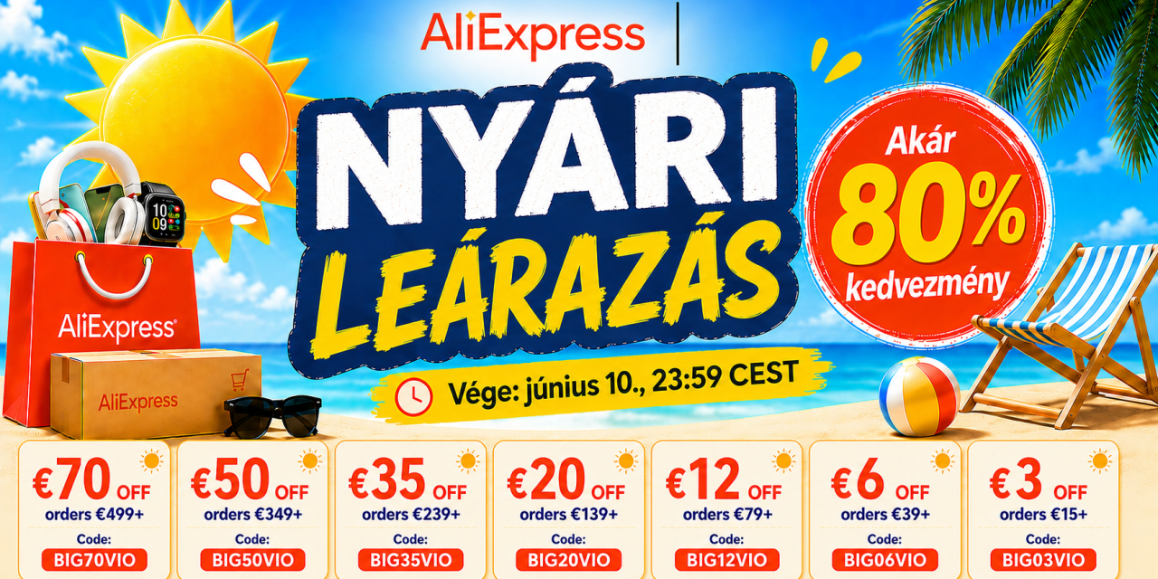 AliExpress Summer Sale és Choice Day: Ennyi kuponnal spórolhatsz a nyáron!