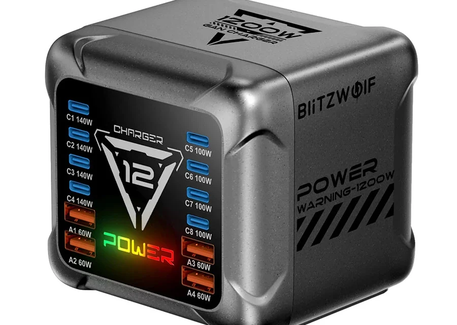 Blitzwolf BW S36 1200W 12 portos USB PD töltő egy töltőállomás a rendért