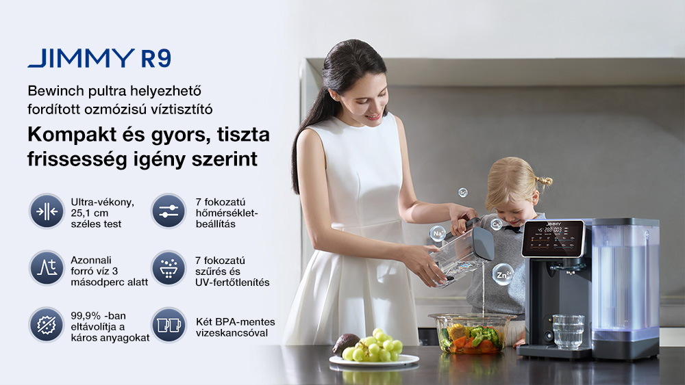 JIMMY R9 asztali reverz ozmózisú vízszűrő: 5 érv, amiért érdemes beszerezni