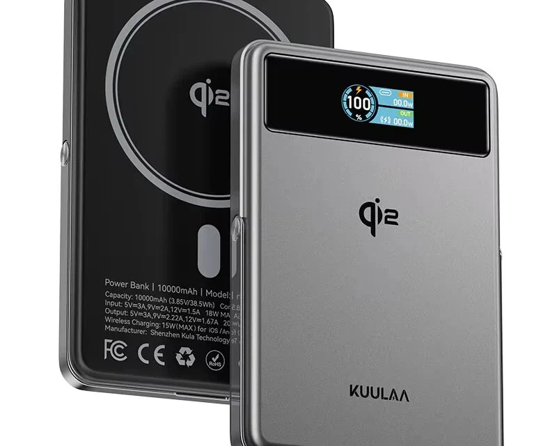 KUULAA KL-YD92 10000mAh mágneses power bank okos kijelzővel