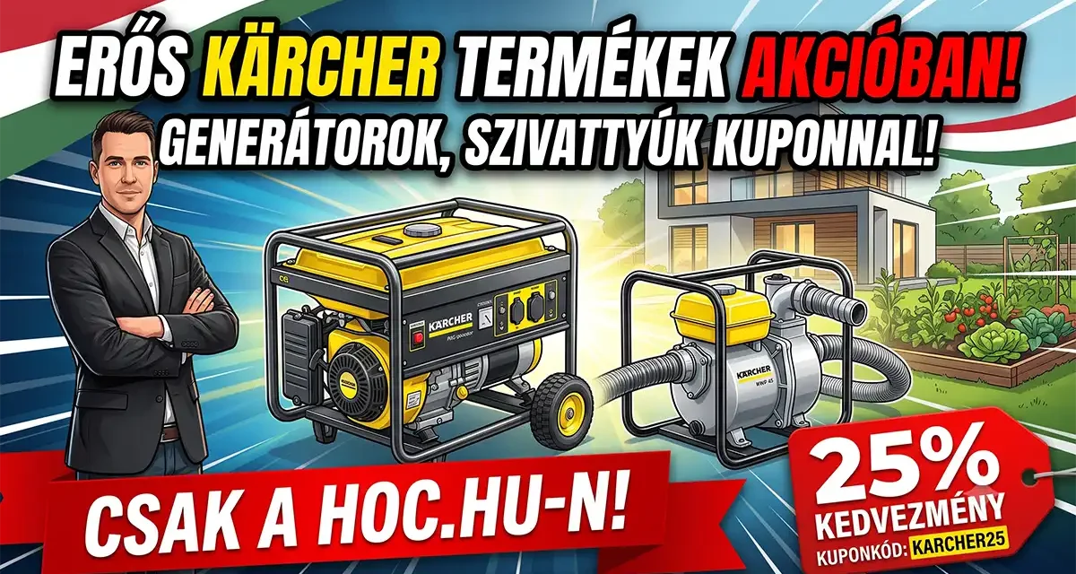 Kärcher akciók a tesztvároson hordozható generátorok és professzionális vízszivattyúk