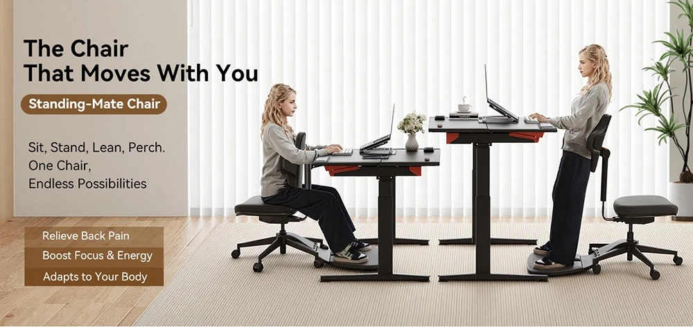 NEWTRAL MT-M Standing-Mate: Ergonomikus állóasztal szék a tesztvárosi kényelemért