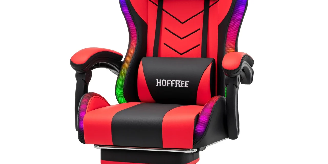 HOFFREE RGB gamer szék hangszórókkal és masszázsfunkcióval a tesztvárosban