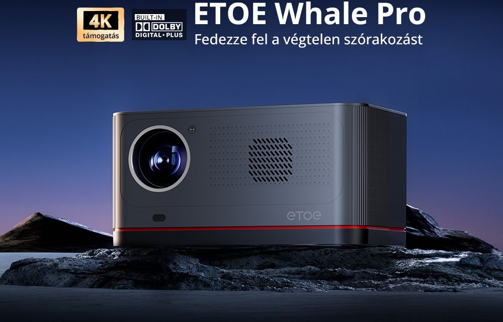 Az ETOE Whale Pro projektor Android TV 14 gyel és 1800 ANSI lumennel érkezik
