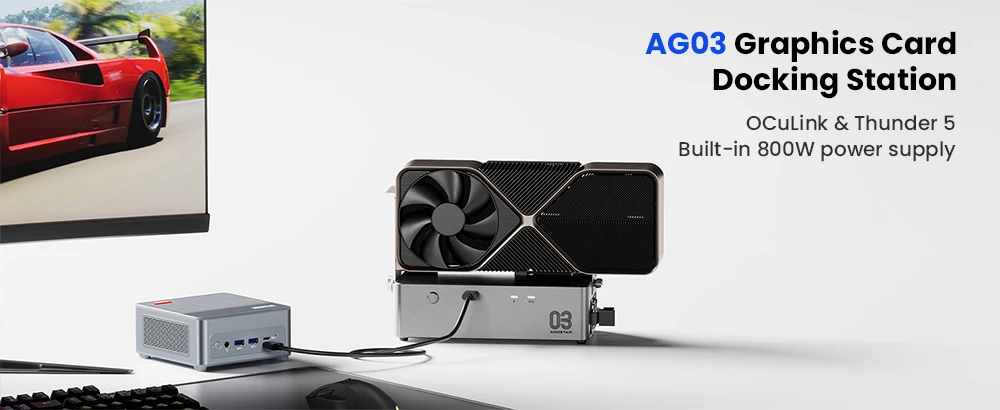 AOOSTAR AG03 grafikus kártya dokkoló Thunderbolt 5 és OCuLink elemzés a Tesztvároson