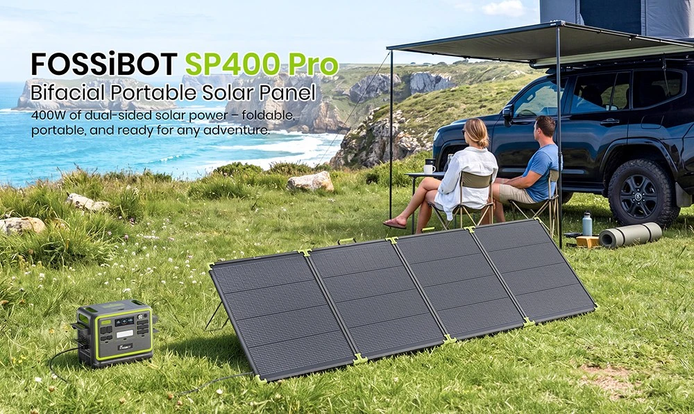 FOSSiBOT SP400 Pro Bifacial hordozható napelem gyors töltés kevesebb gond