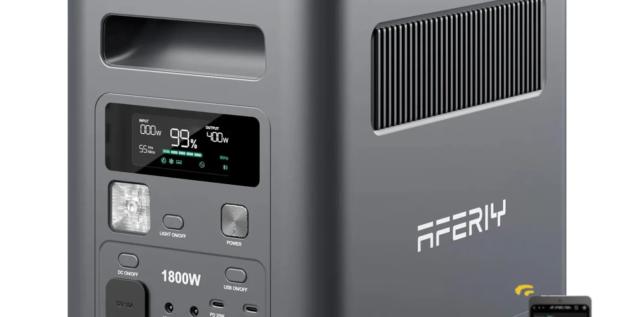 Aferiy P180 Nomad1800 1800W os erőmű a tesztvárosban