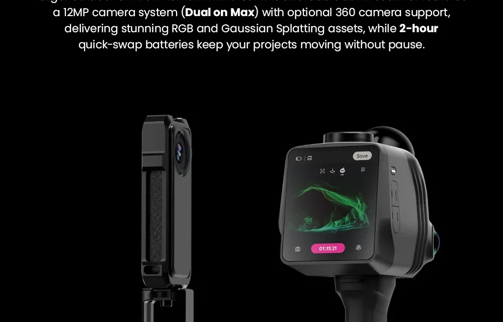 3DMakerpro Raven Max LiDAR szkenner 100m hatótáv 12MP kamera 4K színek