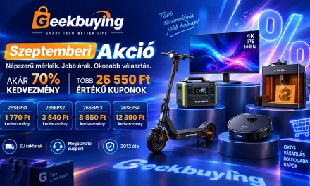 Geekbuying Szeptemberi Akció 2026 akár 70% kedvezmény és 26 550 Ft kupon a Tesztvároson