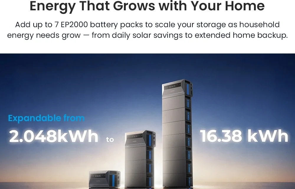 OUKITEL EP2000E Expansion Battery Pack bővíthető energiatároló otthoni használatra
