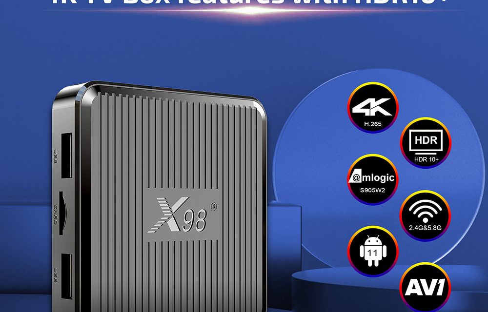 X98Q TV BOX Android 11 okos TV box 4K AV1 támogatással kedvező áron