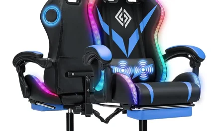 Hoffree gamer szék Bluetooth hangszóróval és RGB LED del a tesztvárosban