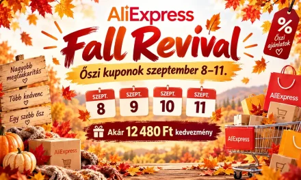 AliExpress őszi kuponeső 4 napos akció akár 12 480 Ft kedvezménnyel