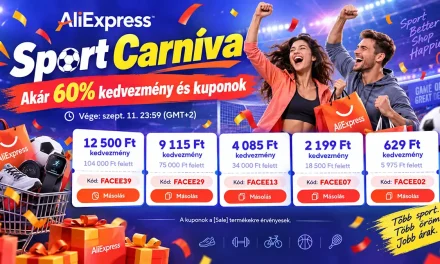 Akár 60% kedvezmény és kuponok az AliExpress Sport Carnivalon